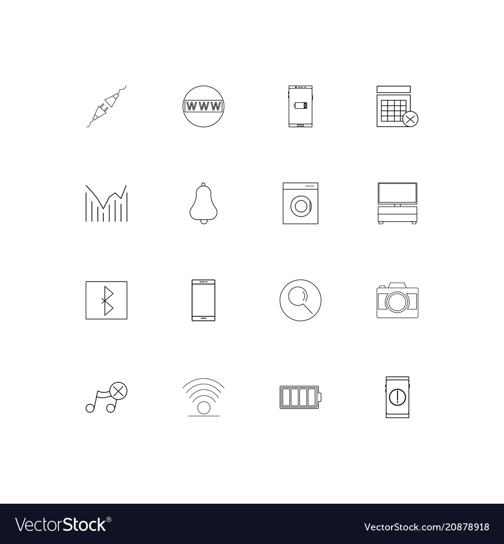 Devices linear thin icons set outlined simple