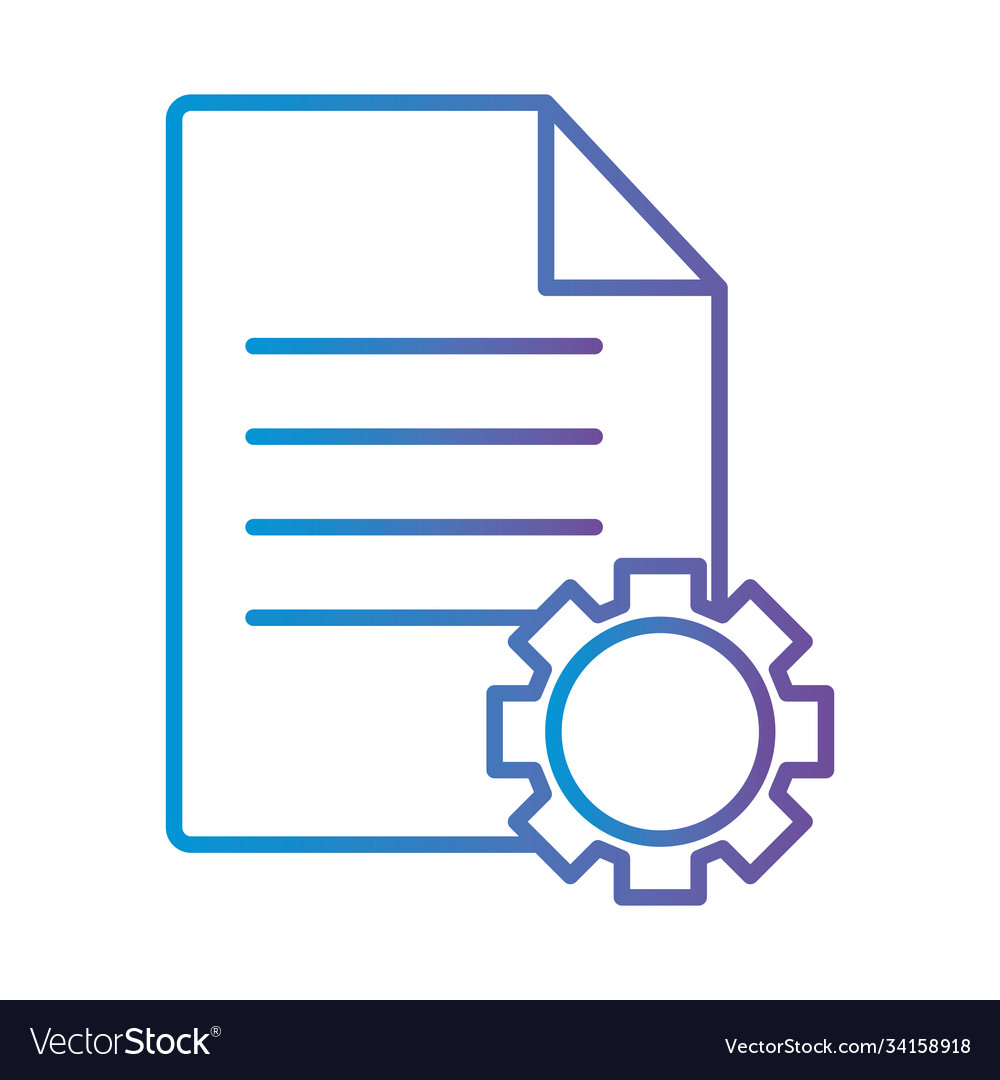 Document with gear gradient style icon