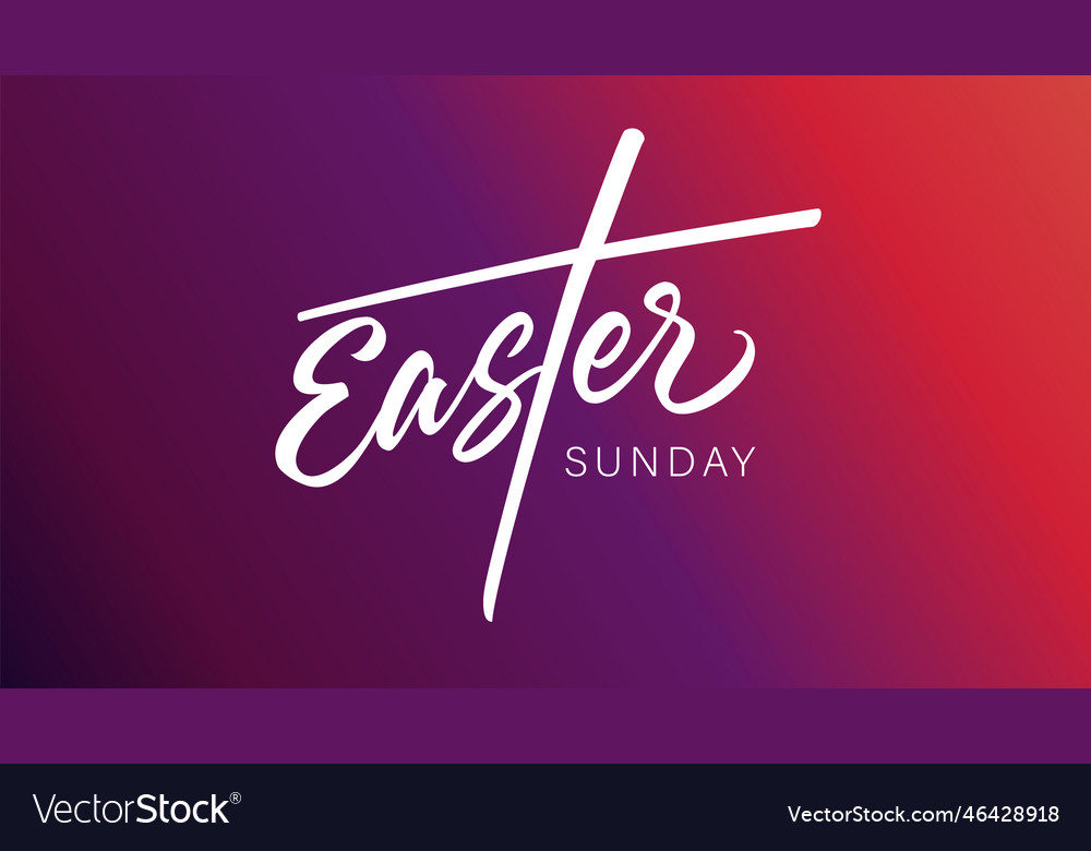 Easter sunday calligraphy web slide Royalty Free Vector