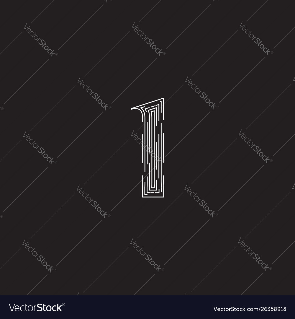 Elegant character from a fontset made dashed vector image Elegant character from a fontset made dashed