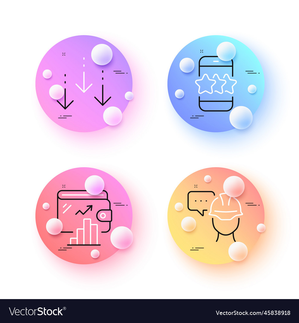 Foreman star and scroll down minimal line icons vector image Foreman star and scroll down minimal line icons