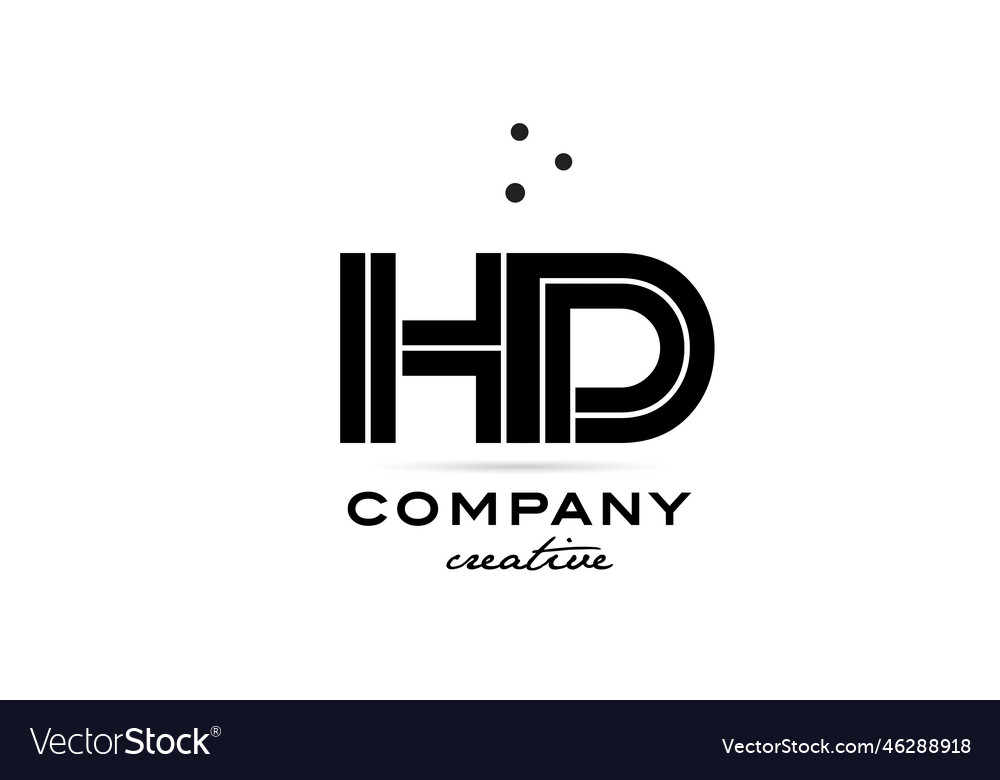 Hd black and white combination alphabet bold Vector Image