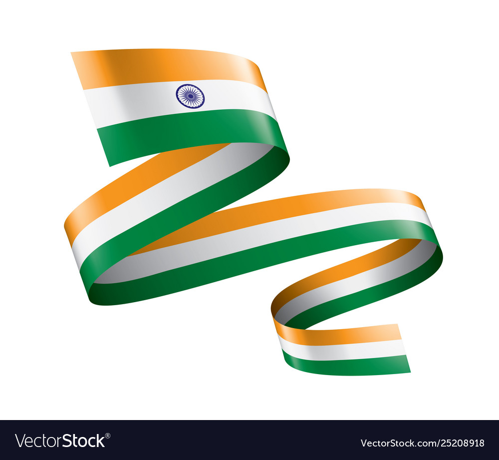 India flag on a white Royalty Free Vector Image