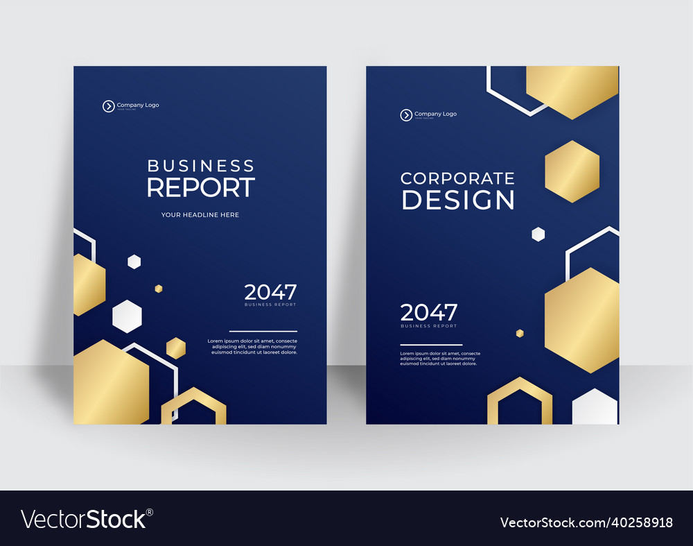 Modern blue gold business cover template