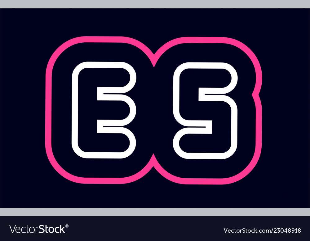 Pink white blue alphabet combination letter es e