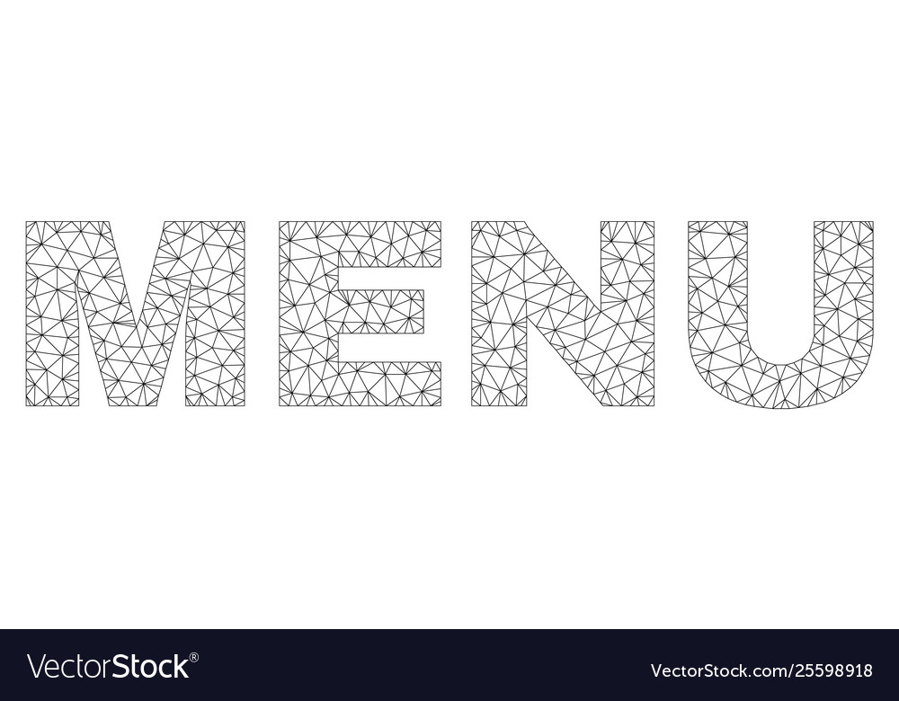 Polygonal mesh menu text label vector image Polygonal mesh menu text label