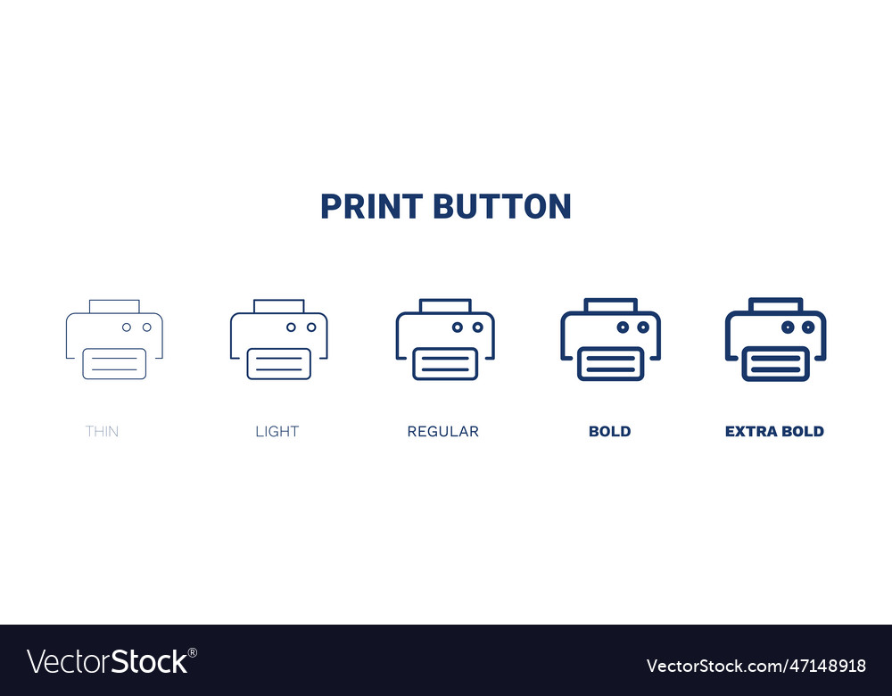 Print button icon thin light regular bold black