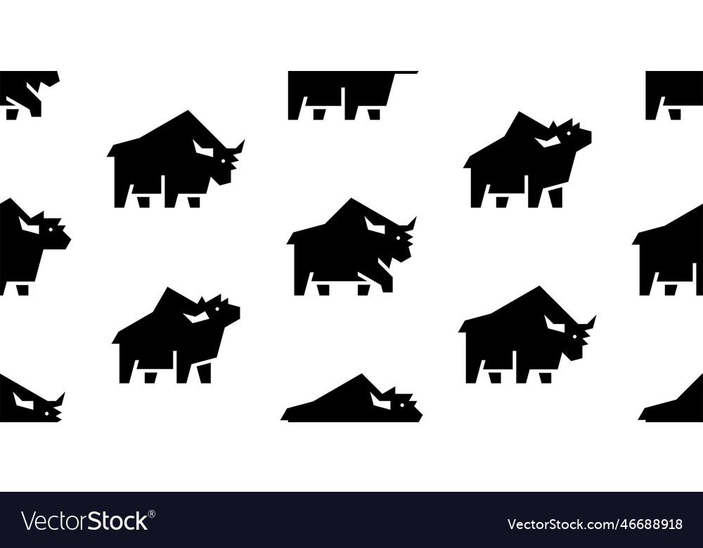 Seamless pattern with yaks