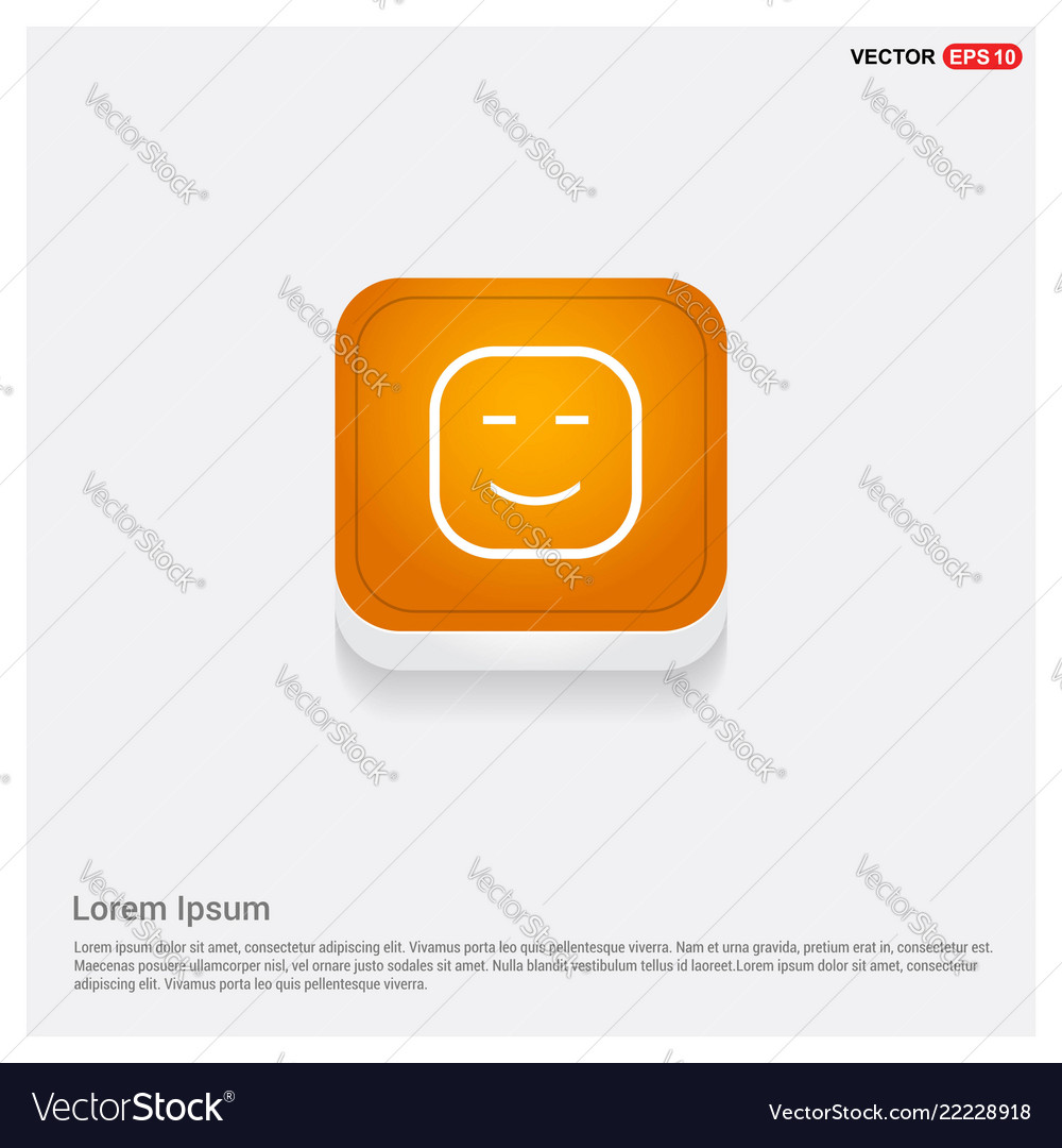 Smiley icon face orange abstract web button vector image Smiley icon face orange abstract web button