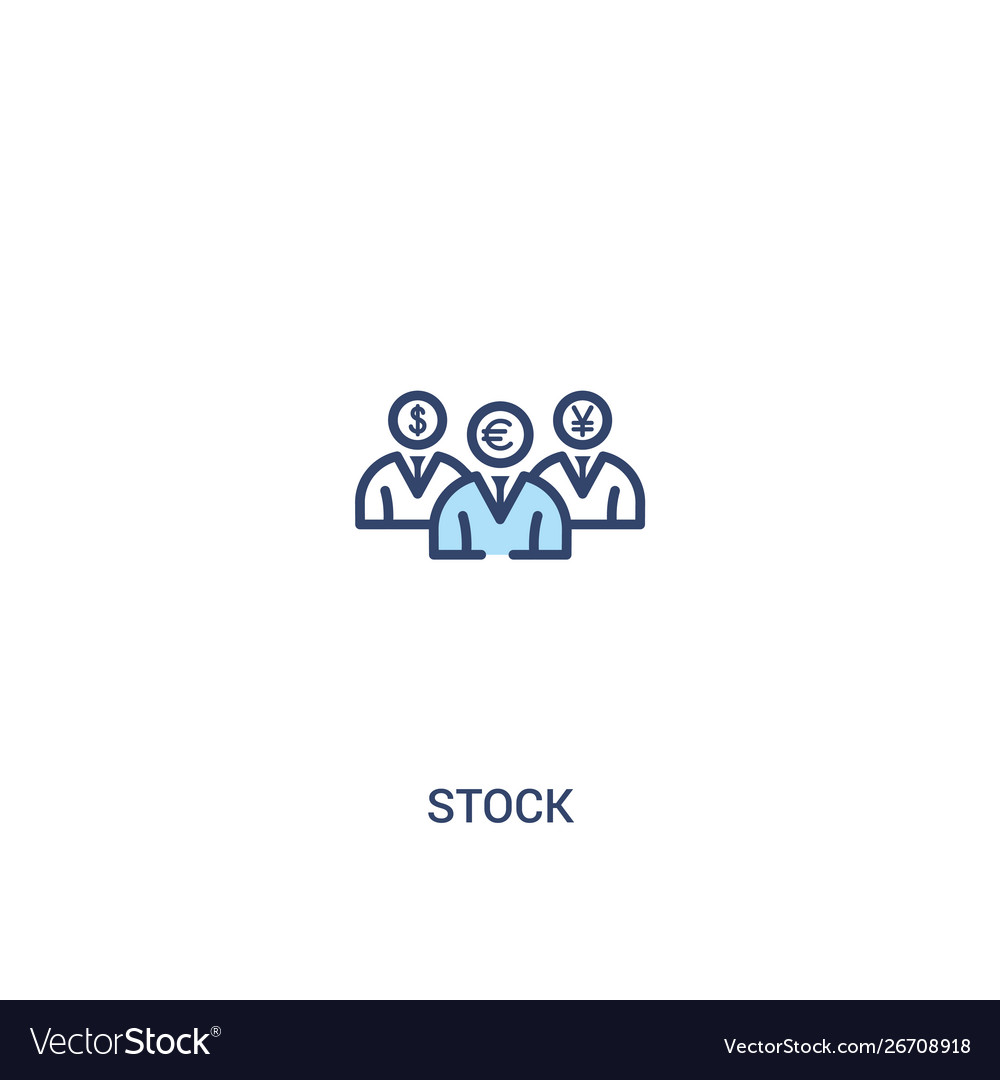 Stock concept 2 colored icon simple line element vector image Stock concept 2 colored icon simple line element