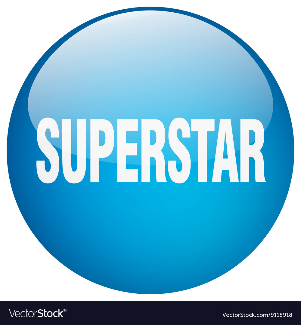 Superstar blue round gel isolated push button