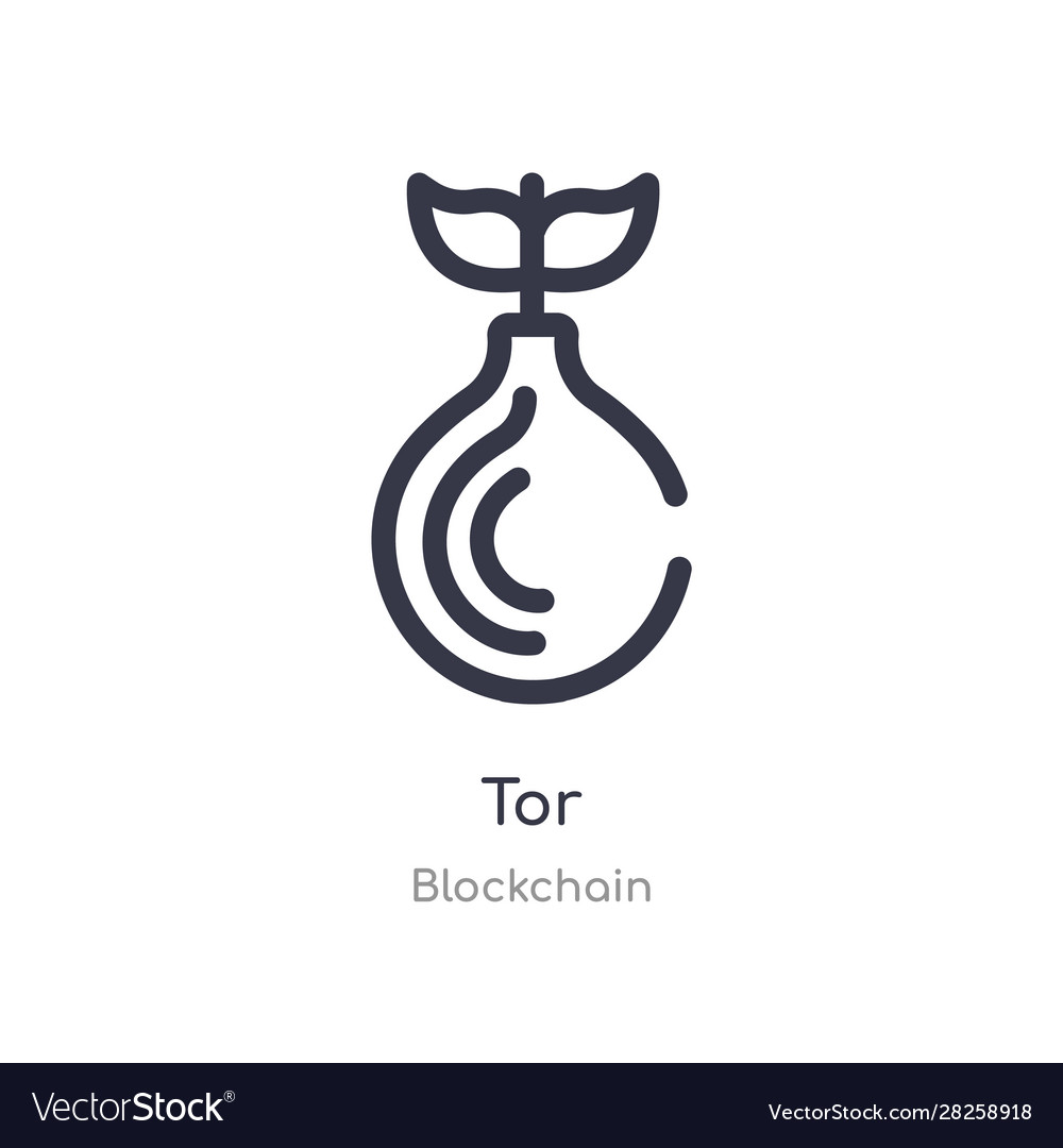 Tor outline icon isolated line from blockchain