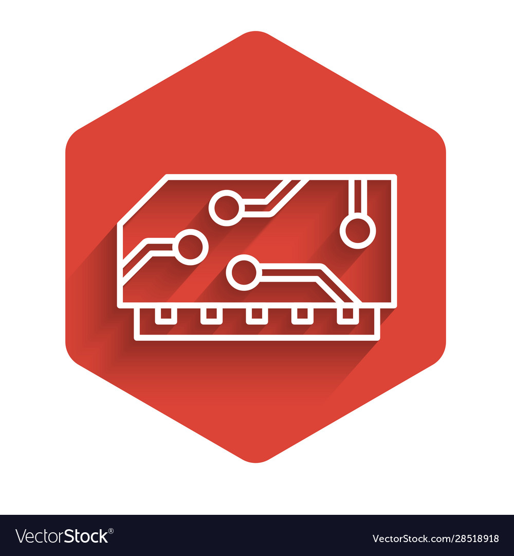 White line ram random access memory icon isolated vector image White line ram random access memory icon isolated