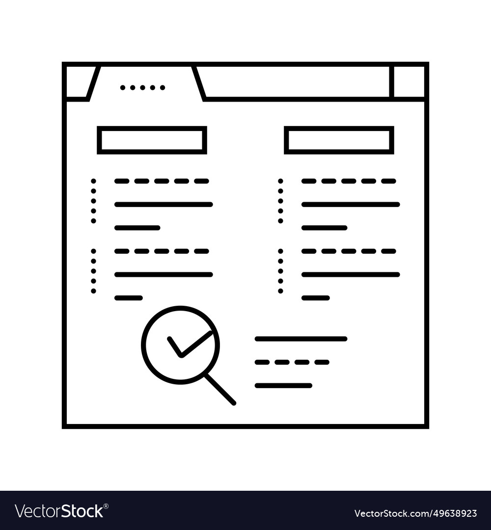 Background check interview job line icon vector image Background check interview job line icon