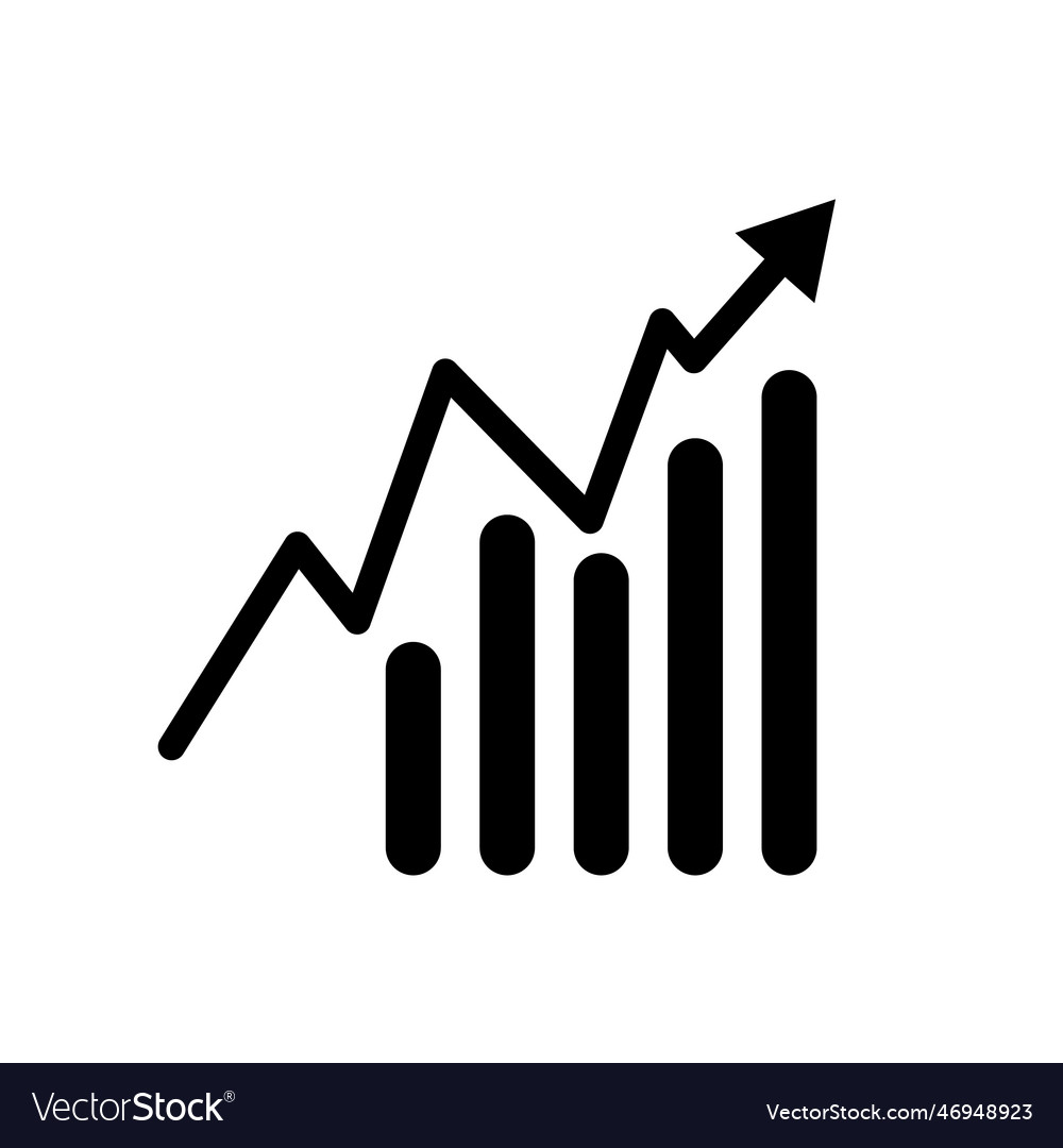 Bar graph silhouette icon with large fluctuation Vector Image