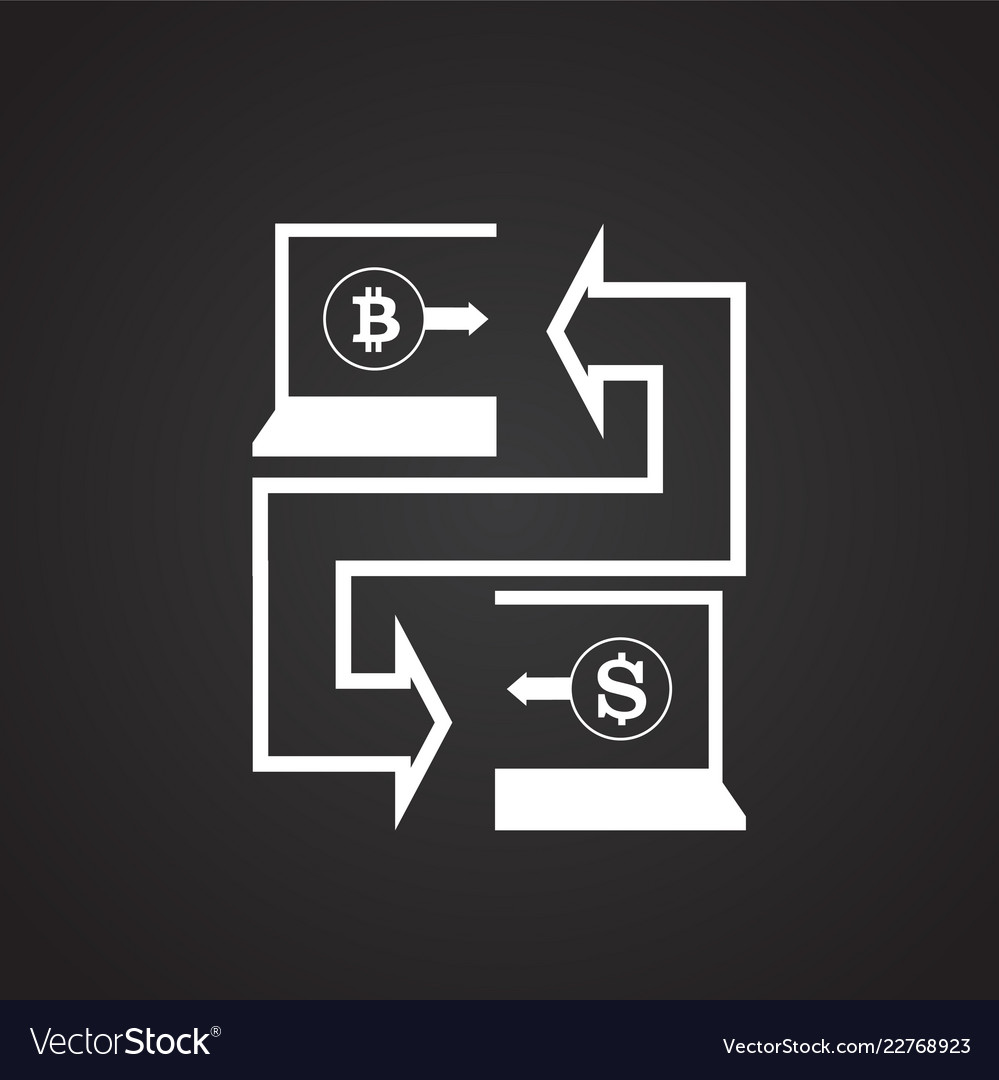 Bitcoin converting dollar on black background Vector Image Bitcoin converting dollar on black background