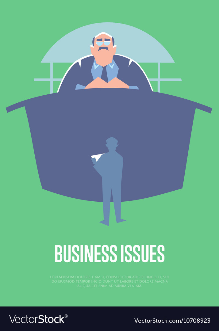 Business issues banner with big boss