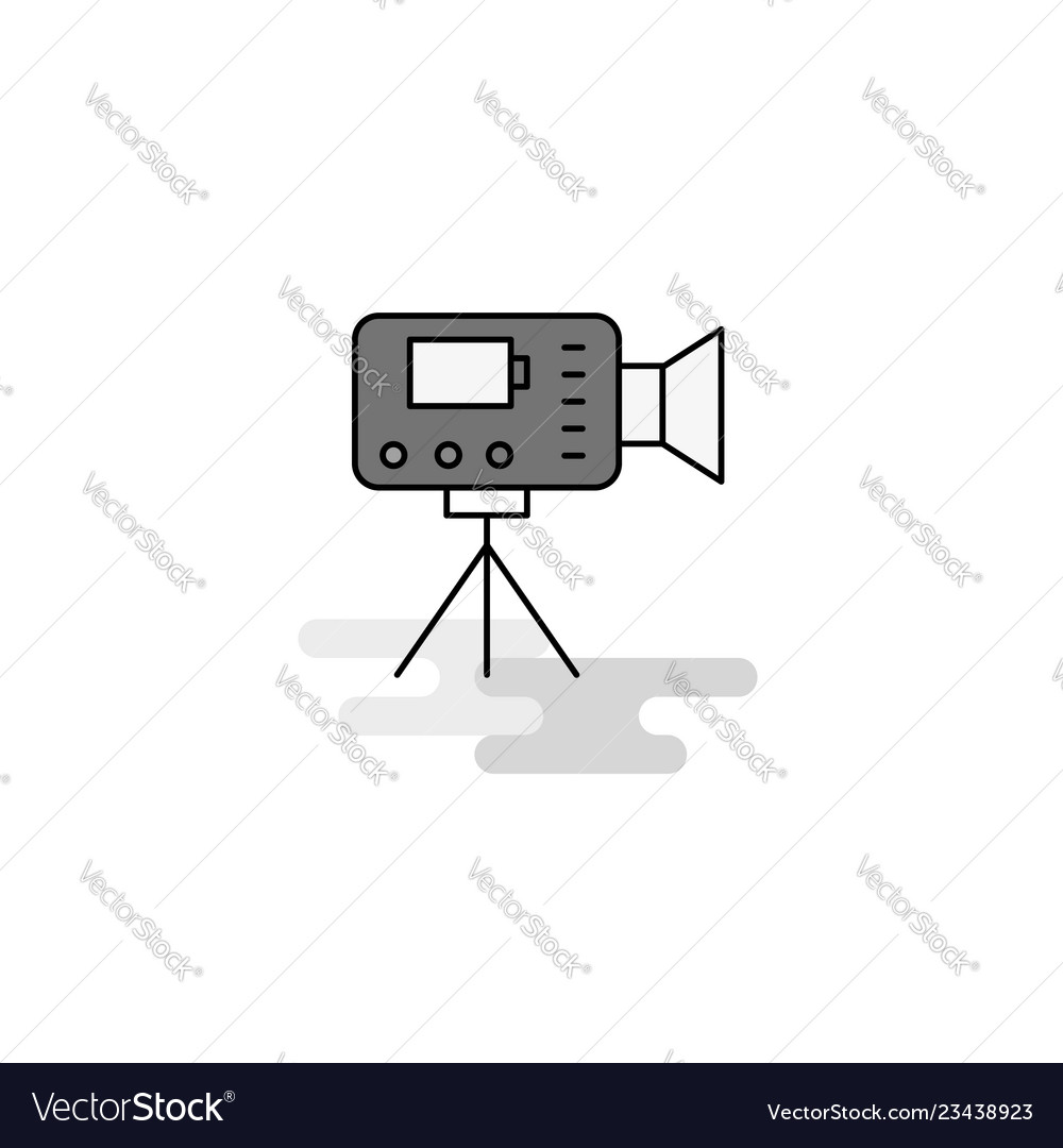 Camcoder Web-Symbol flache Linie gefüllt grau vector image Camcoder Web-Symbol flache Linie gefüllt grau