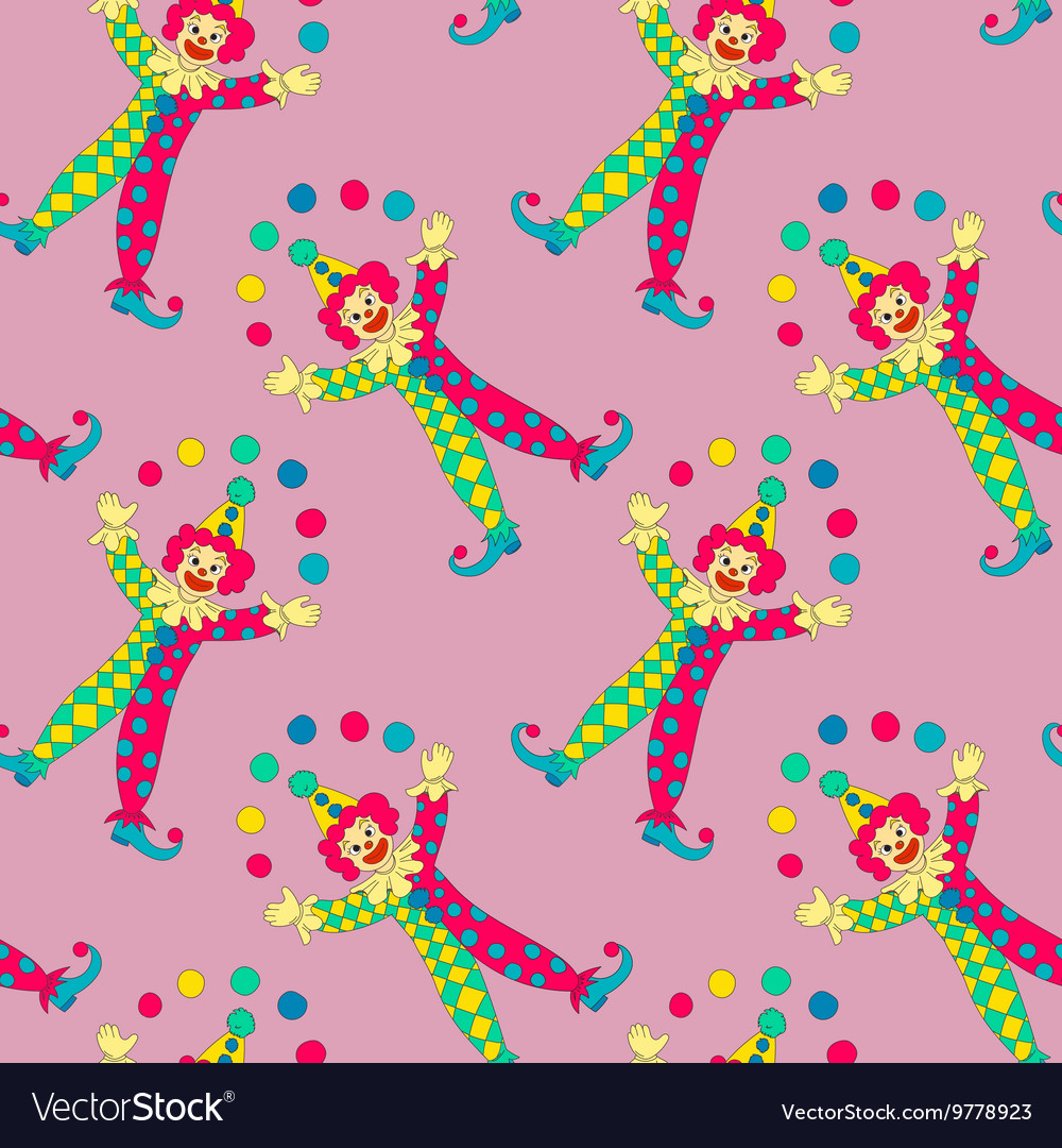 Clowns seamless pattern background