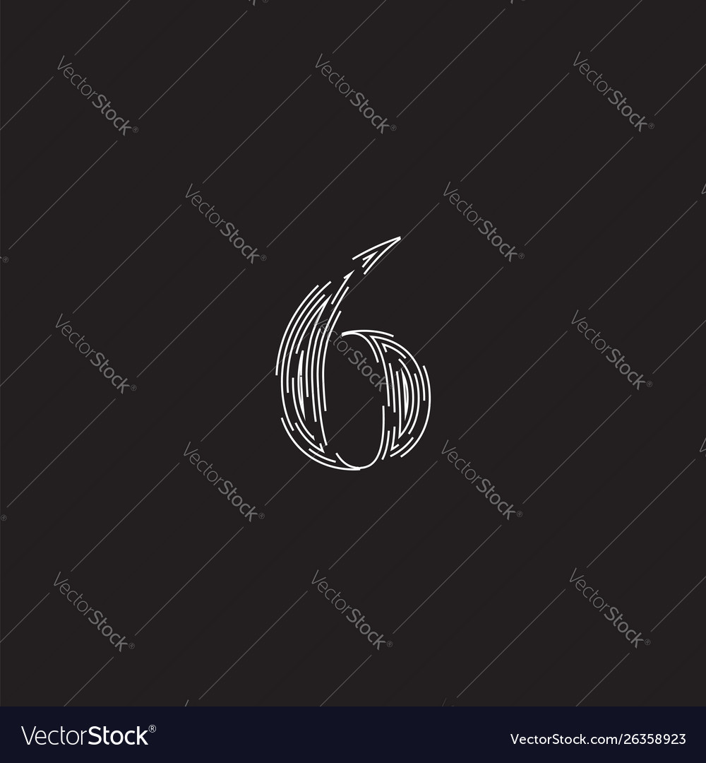 Elegant character from a fontset made dashed vector image Elegant character from a fontset made dashed