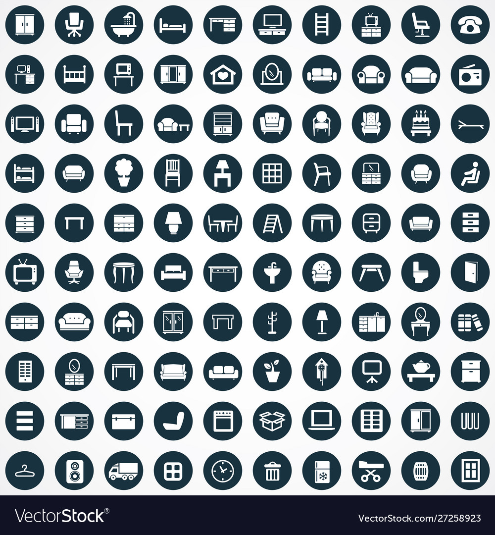 Möbel 100 Icons Universalset für Web und ui