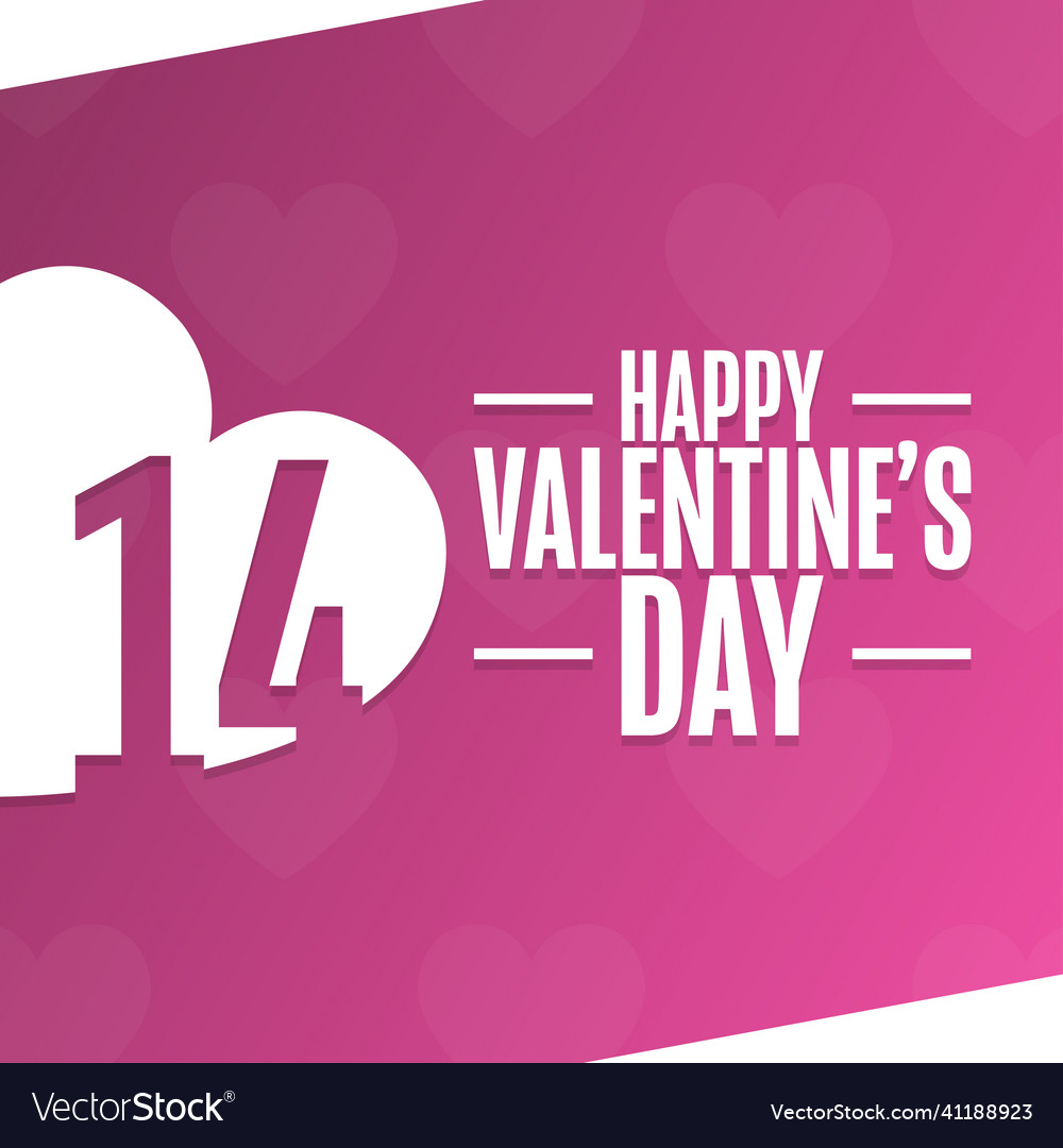 Happy valentine day holiday concept template vector image Happy valentine day holiday concept template