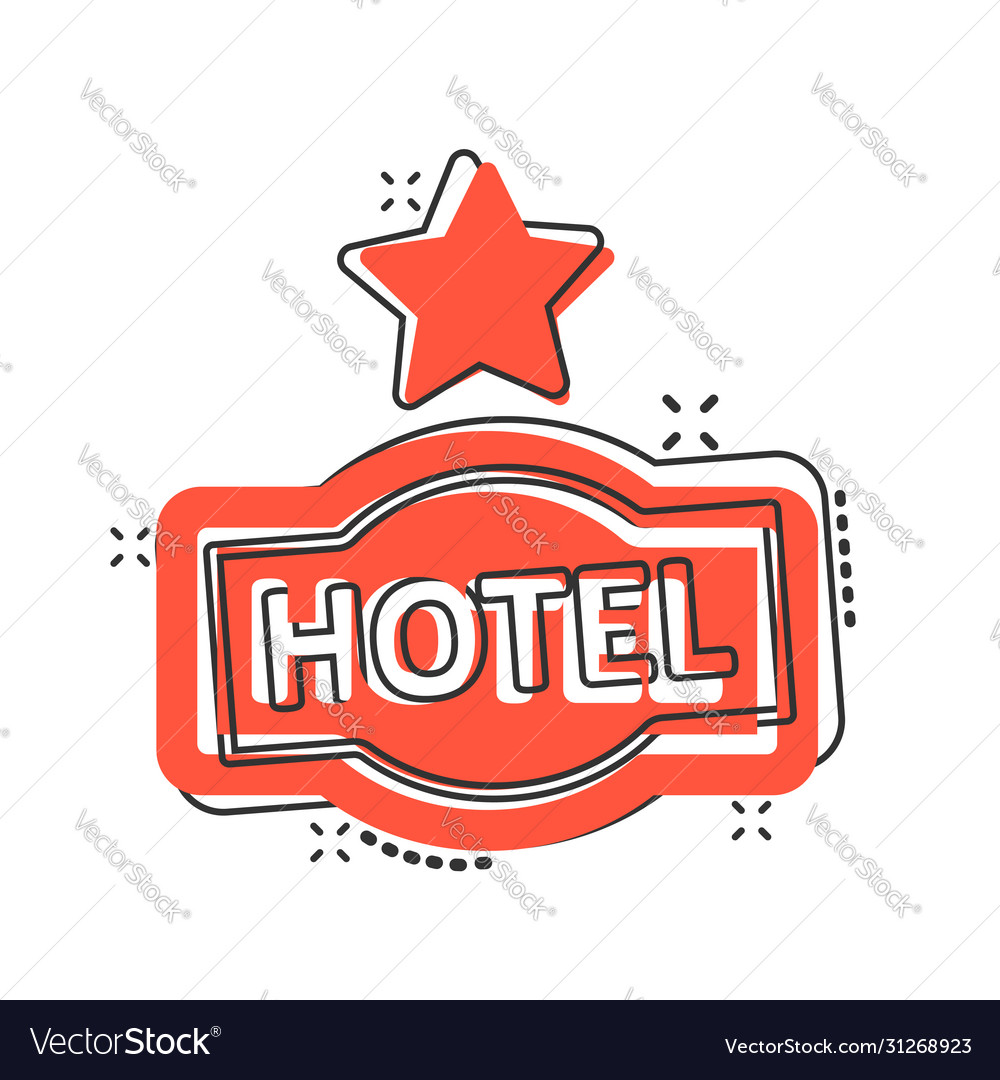 Hotel 1 Sternzeichen Symbol im Comic Stil inn Cartoon vector image Hotel 1 Sternzeichen Symbol im Comic Stil inn Cartoon