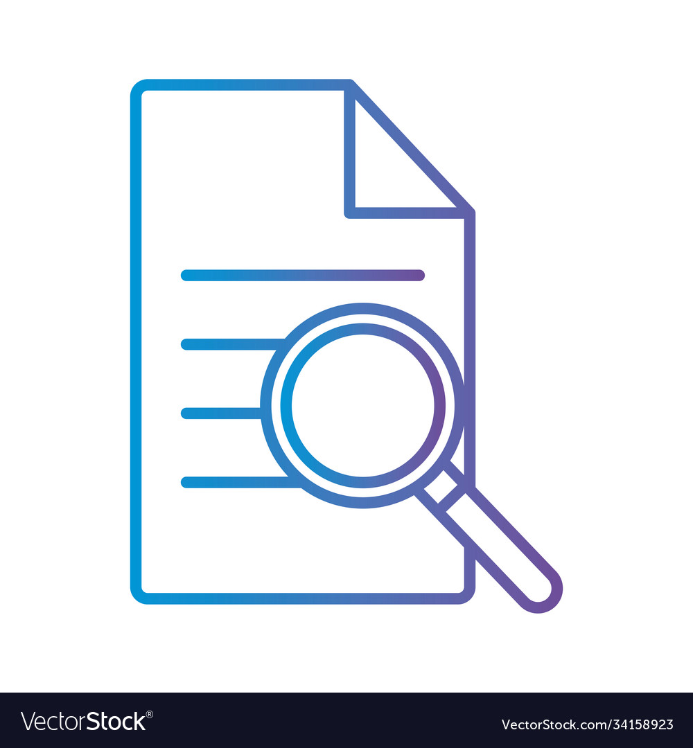 Line chart in lupe gradient style icon