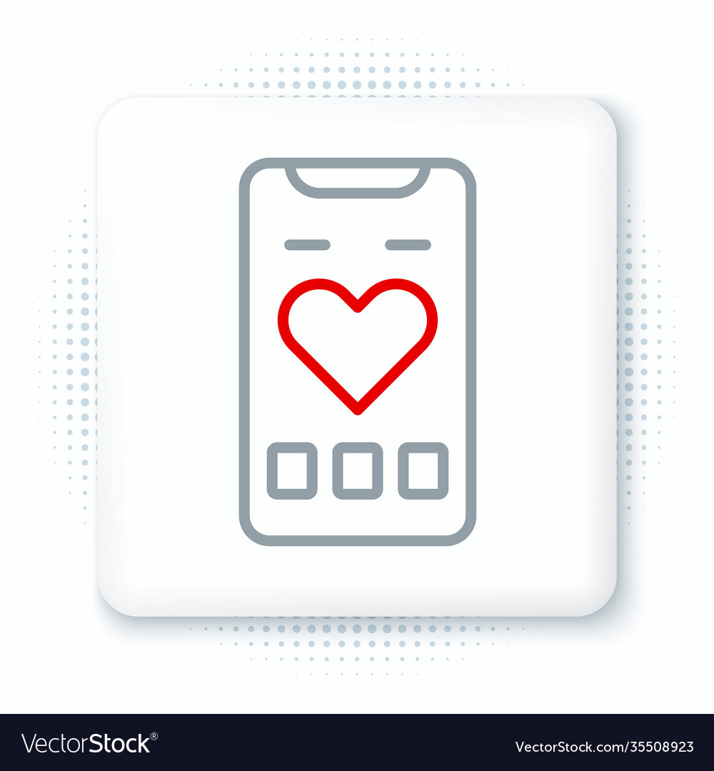 Line smartphone with heart rate monitor function vector image Line smartphone with heart rate monitor function