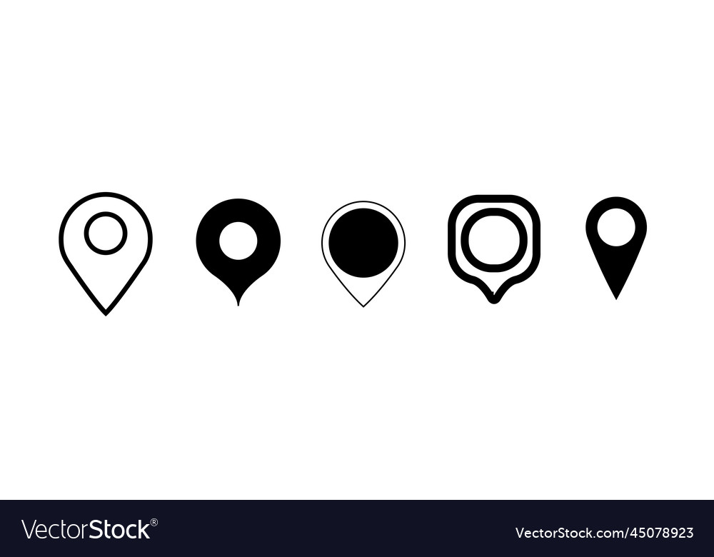 Pointer map isolated collection of solid vector image Pointer map isolated collection of solid