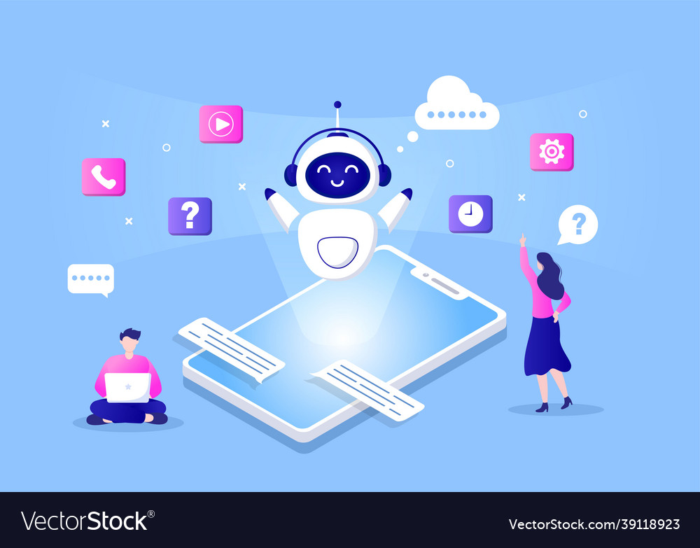 Robot virtual assistance or chatbot background