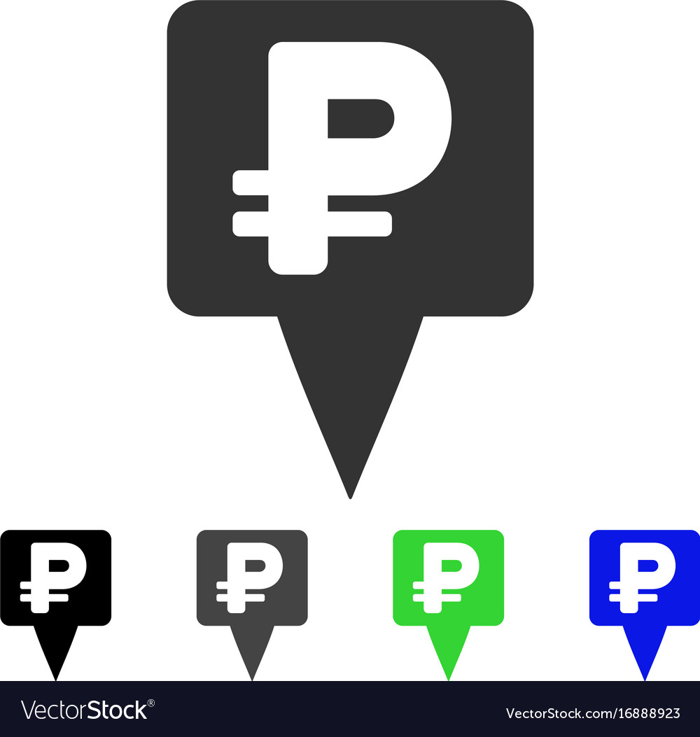Rouble map pointer flat icon
