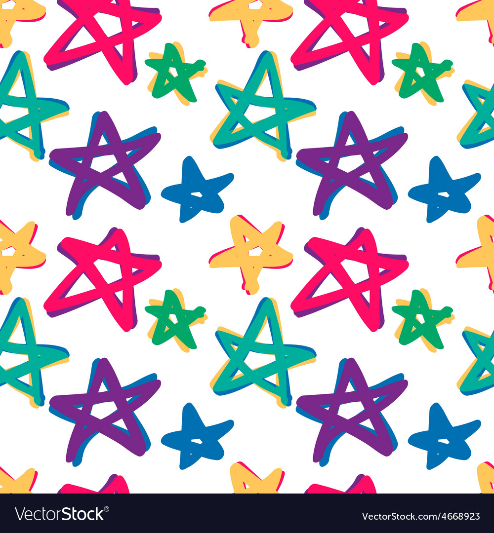 Seamless stars pattern in retro color