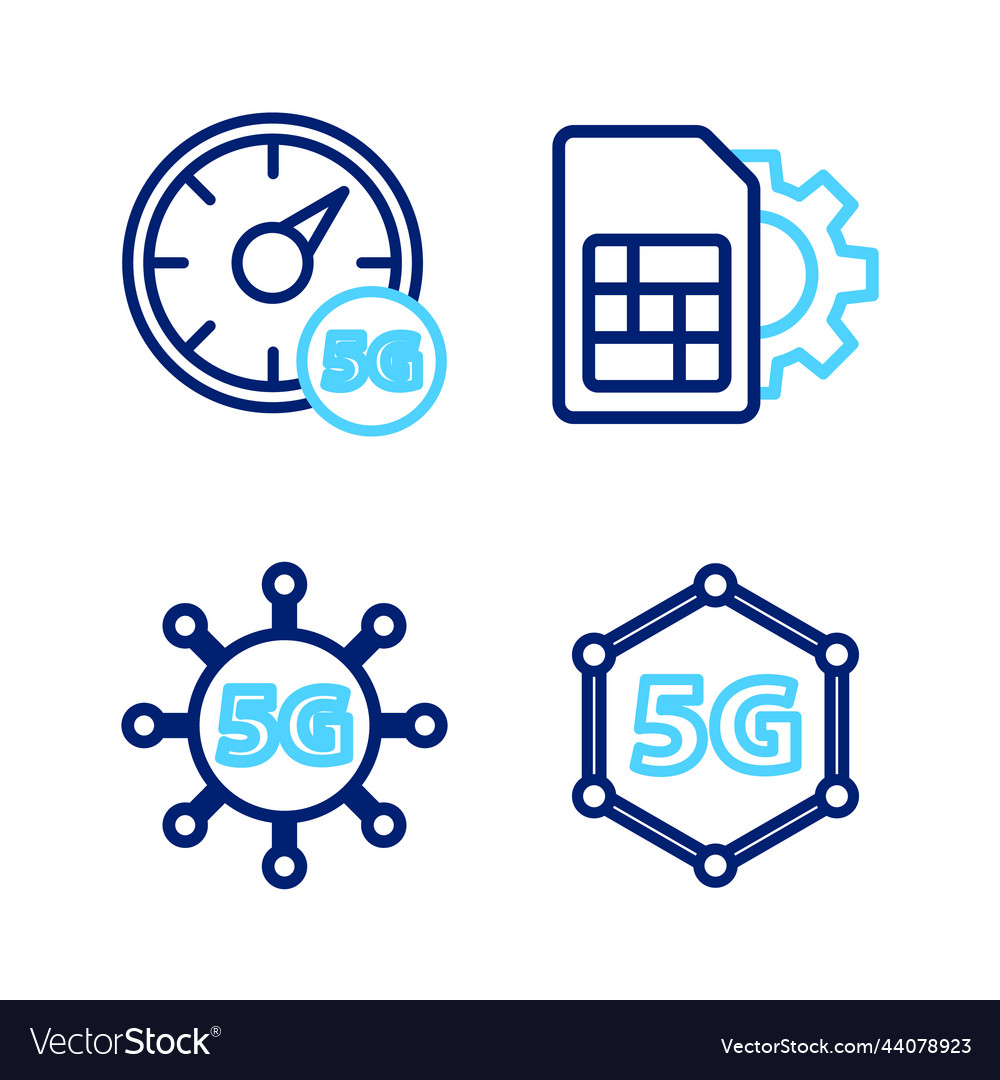 Set line 5g network sim card setting and digital