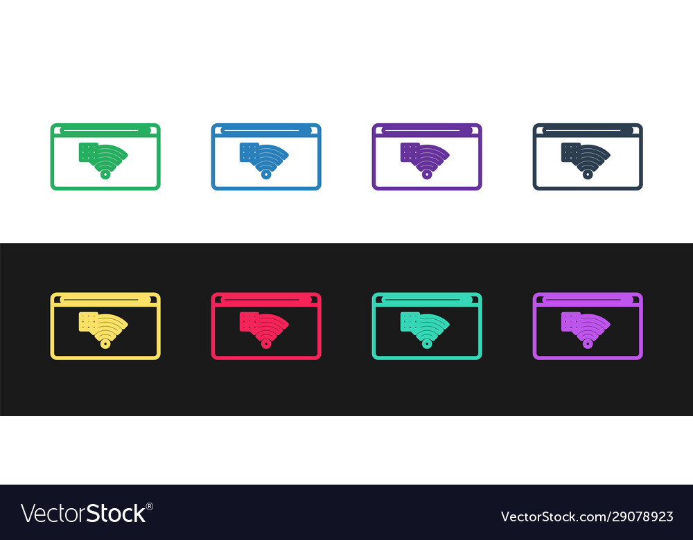 Set line no internet connection icon isolated