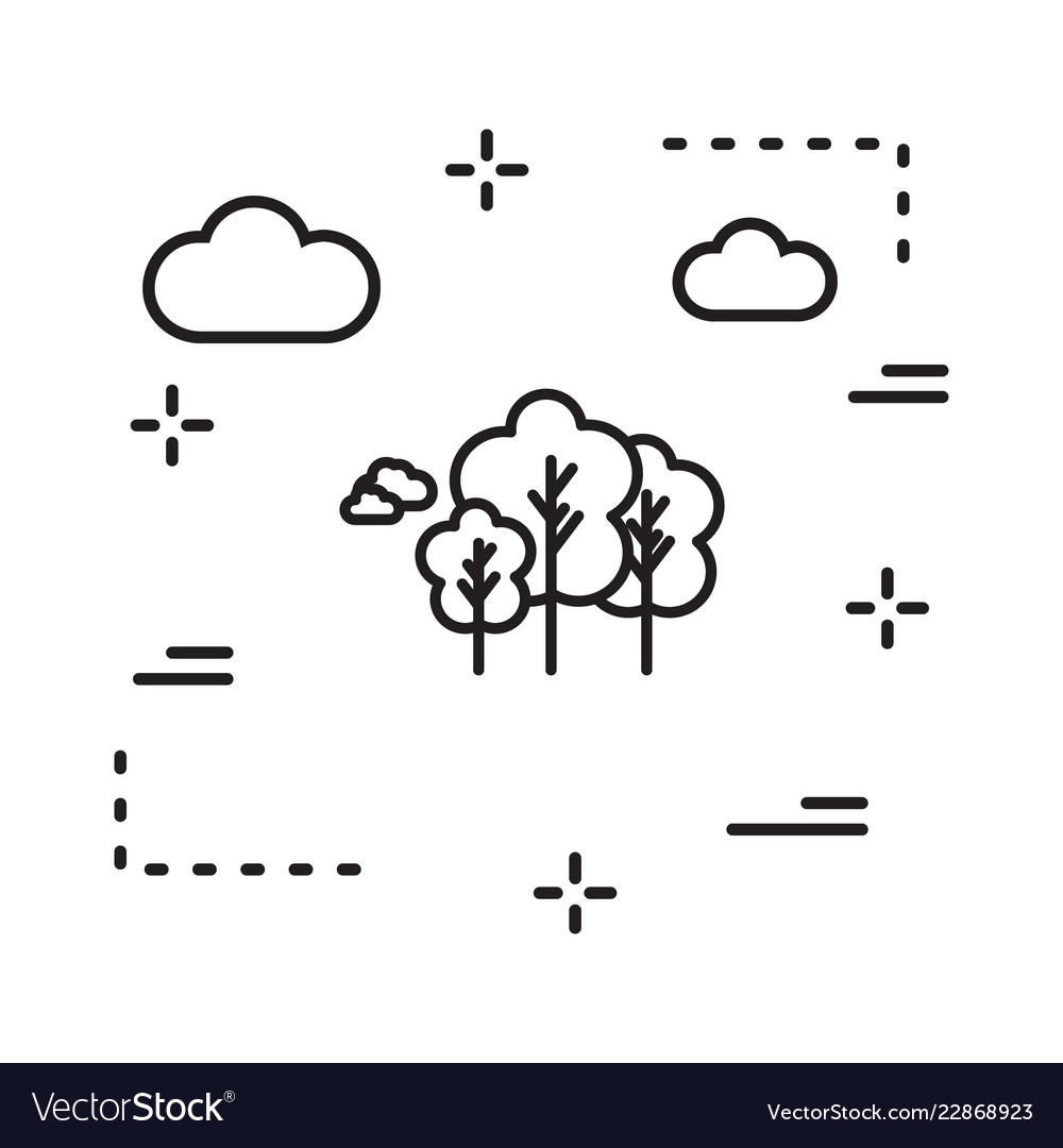 Trees icon in creative design with elements