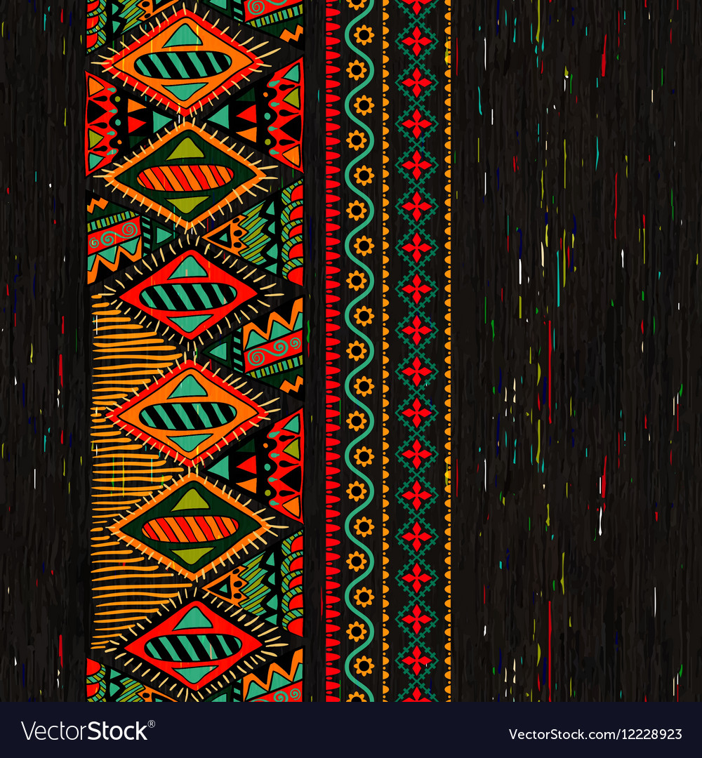 Vertical ornamental seamless pattern dark ethnic