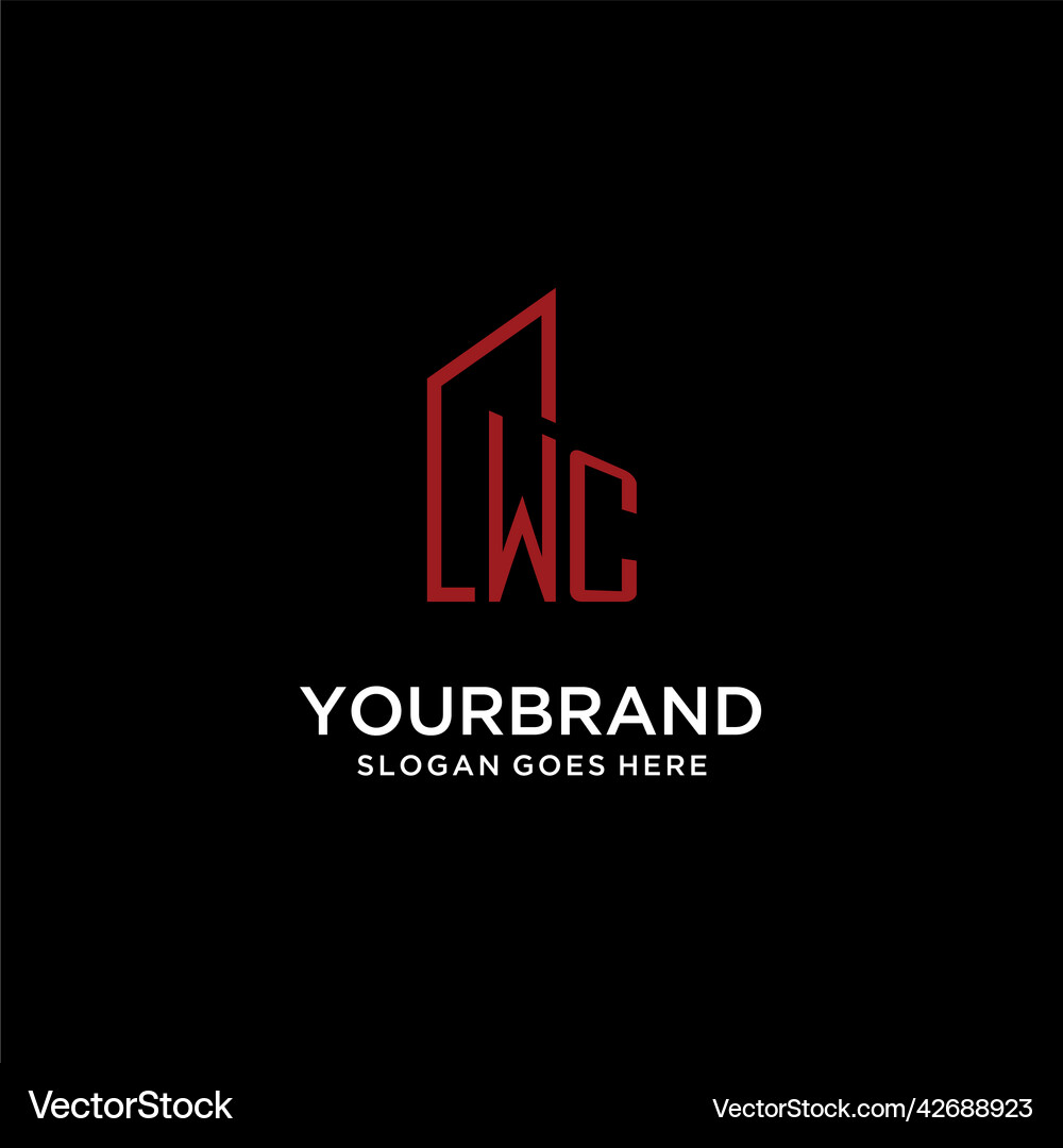 Wc initial monogram with building logo design – Royalty-Free Vector ...