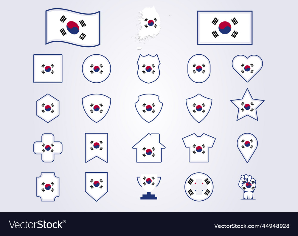 Bundle of South korea icon flag symbol sign