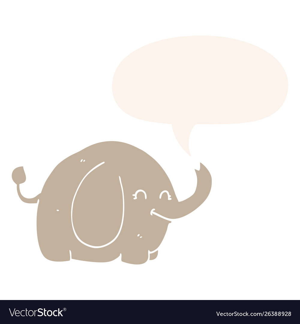 Cartoon elephant and speech bubble in retro style Vector Image