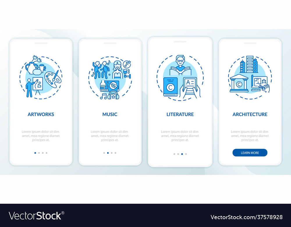 Copyright objects onboarding mobile app page Vector Image Copyright objects onboarding mobile app page