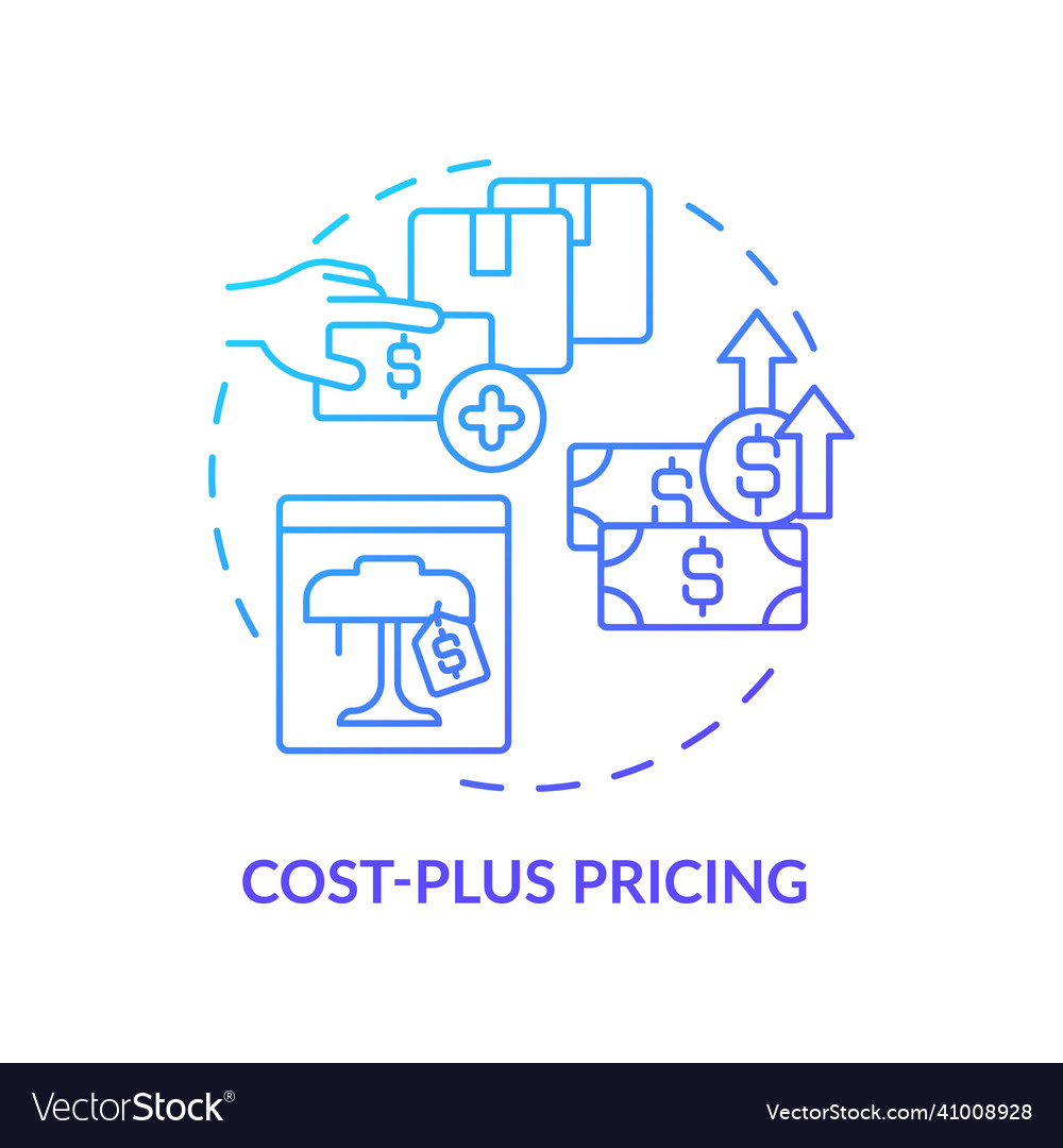 cost-plus-pricing-blue-gradient-concept-icon-vector-image