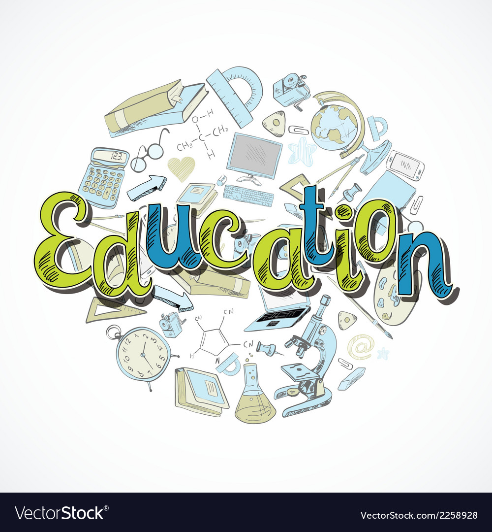 Education icon doodle Royalty Free Vector Image