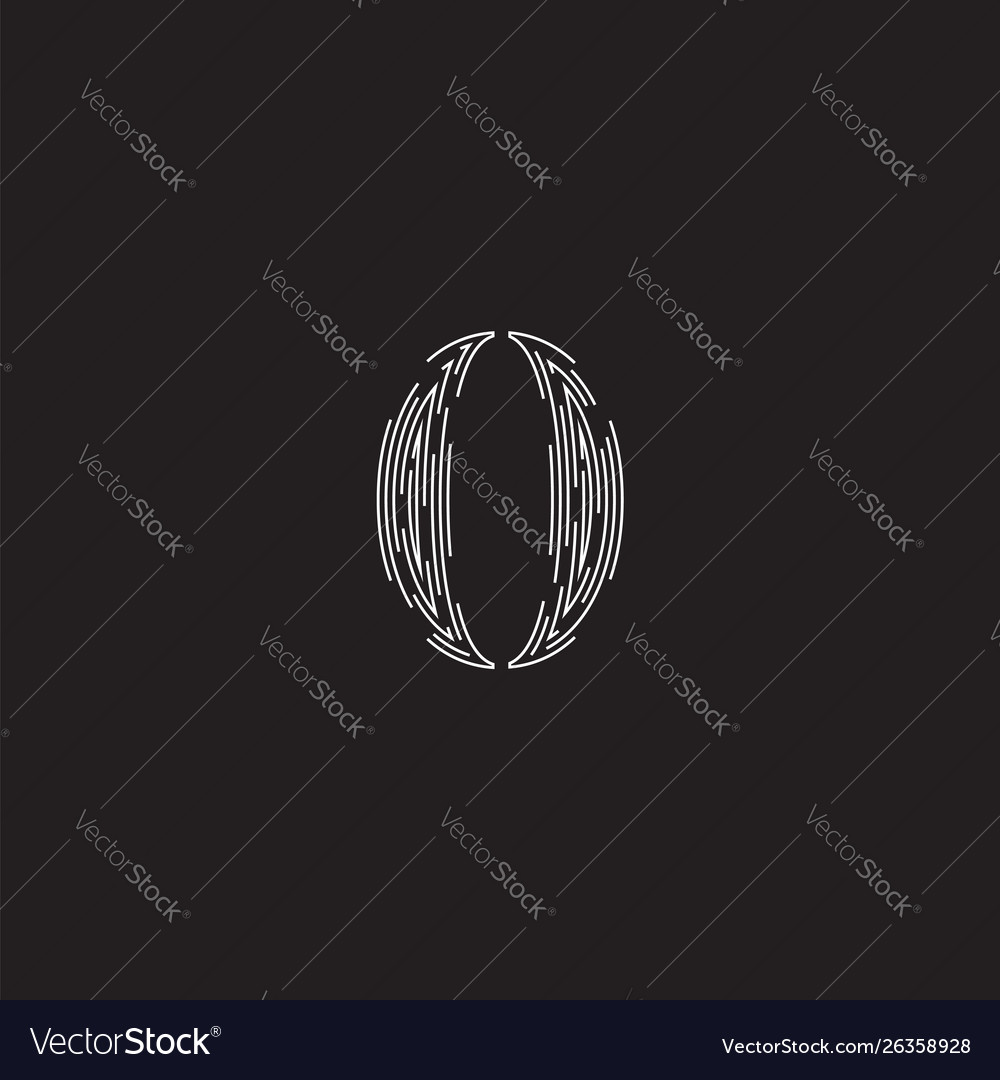 Elegant character from a fontset made dashed vector image Elegant character from a fontset made dashed