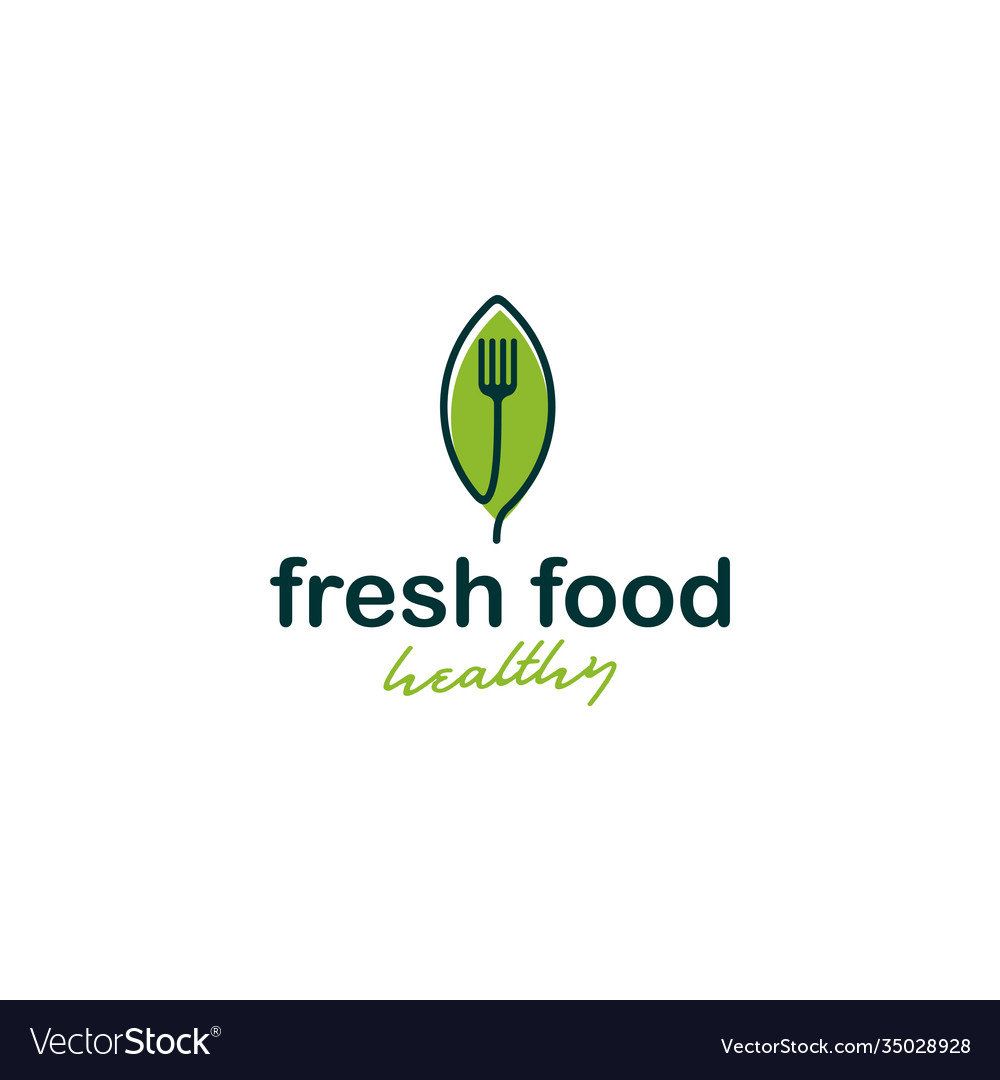 Fresh food logo healthy vegetable for diet Vector Image