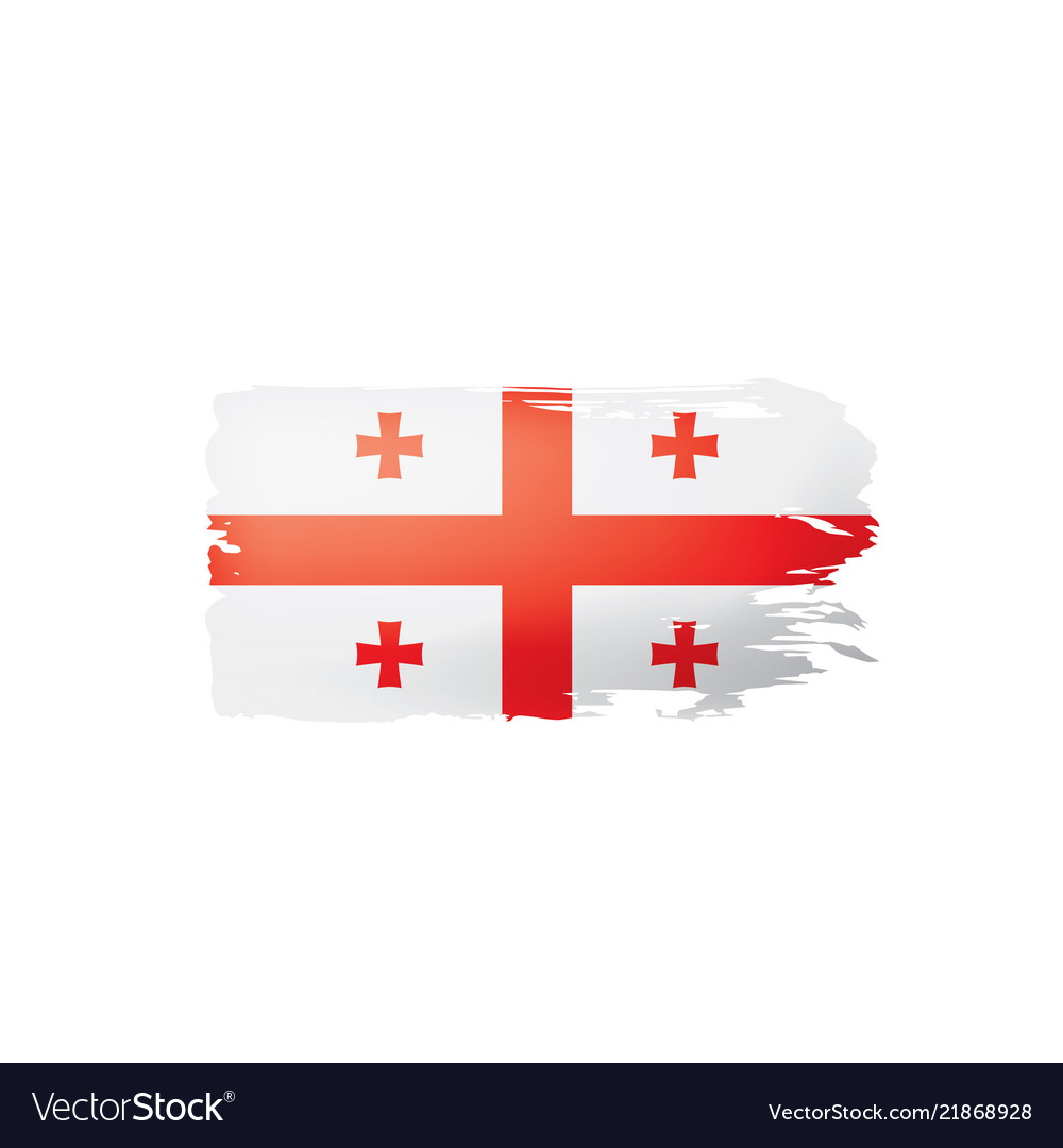 Georgia flag on a white Royalty Free Vector Image