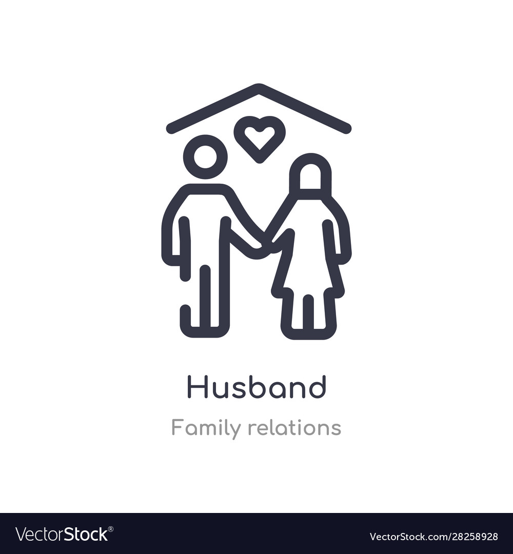 Husband outline icon isolated line from family Vector Image