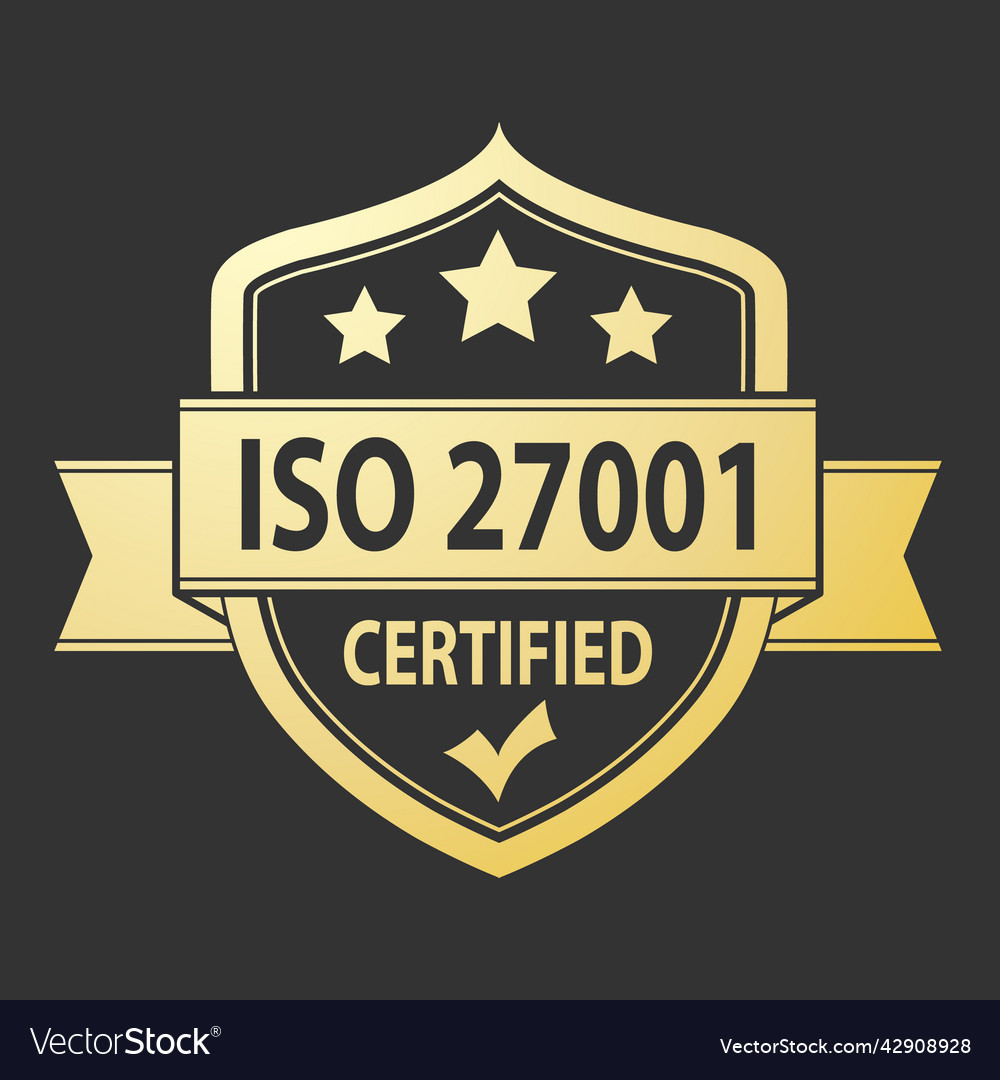 Iso 27001 the logo of standardization Royalty Free Vector