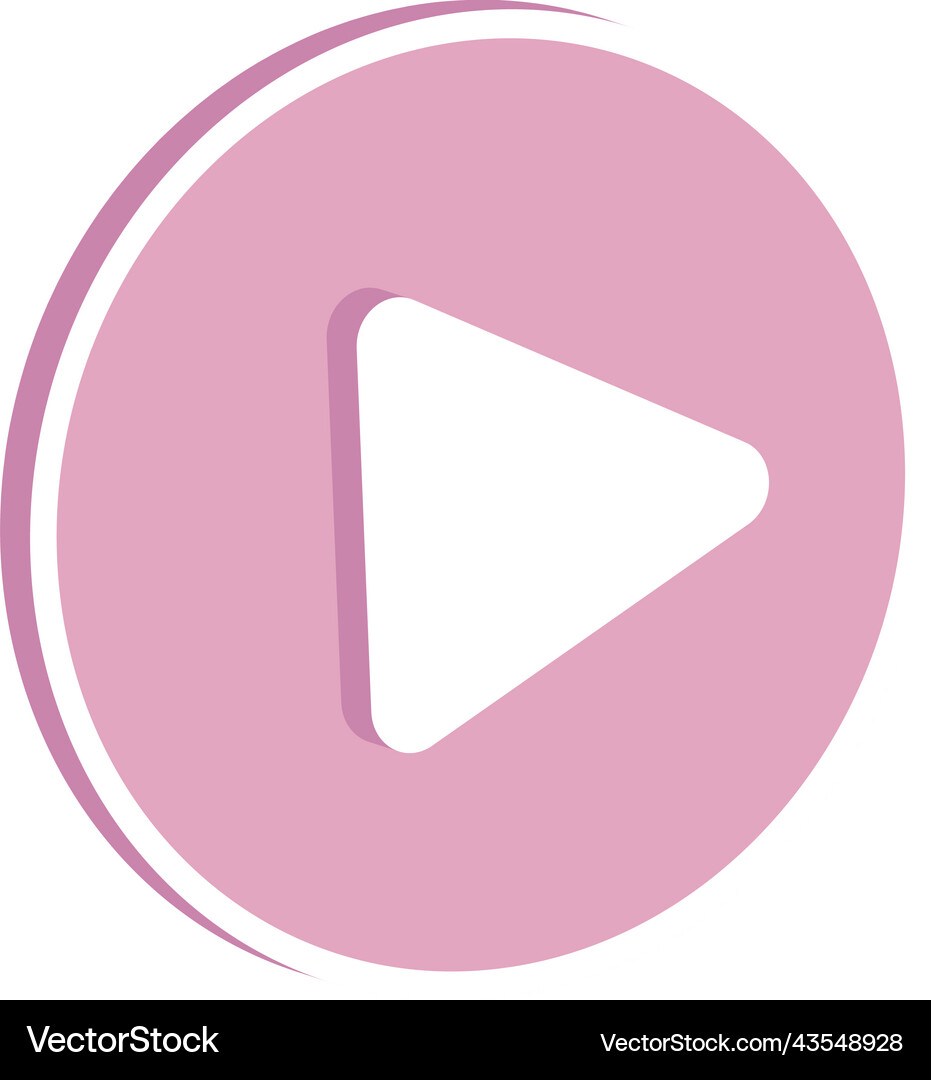Pink play button Royalty Free Vector Image - VectorStock