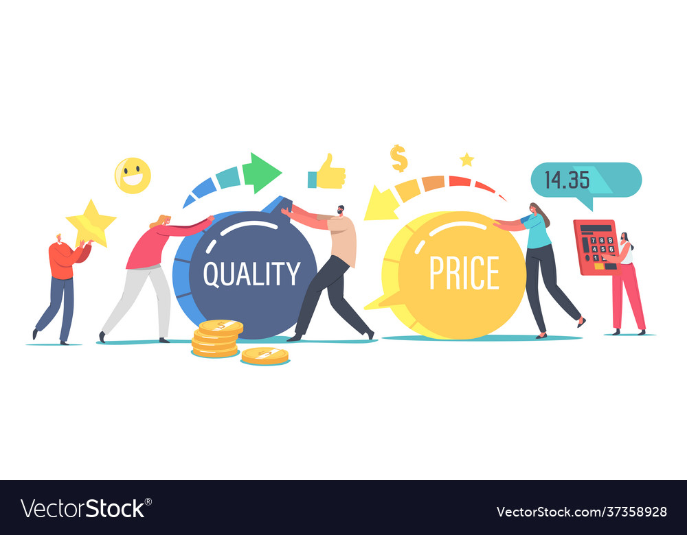 Price and quality balance concept tiny male